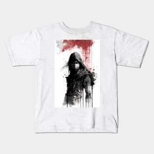 Masked Ninja Staring Into The Abyss Kids T-Shirt